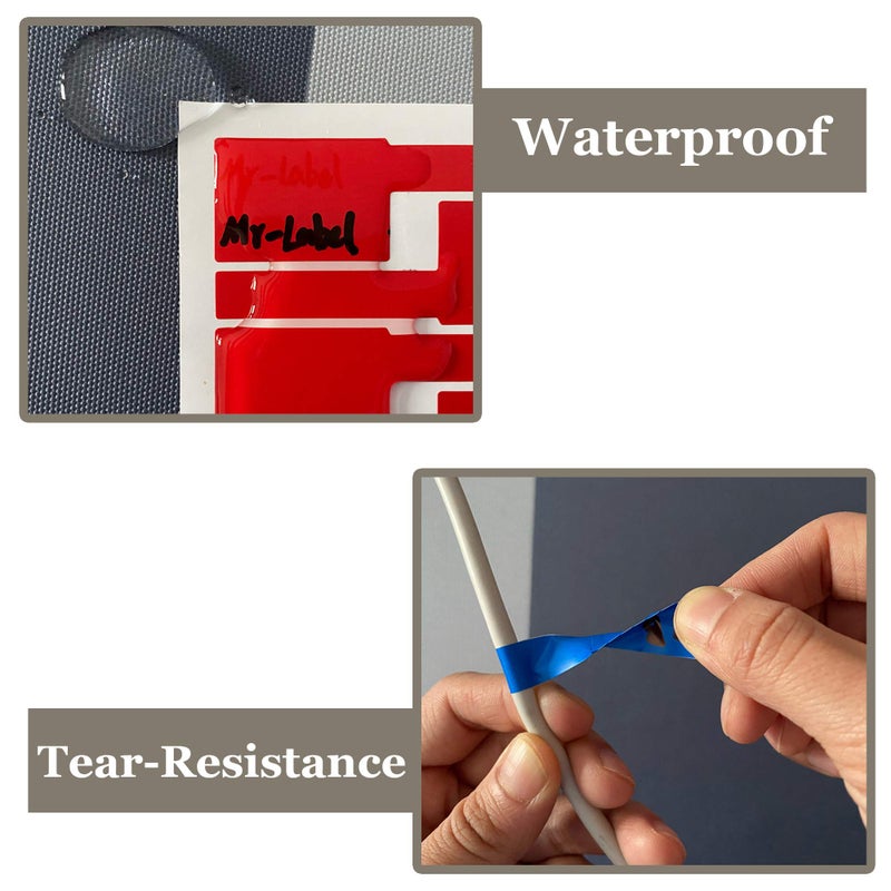 Mr-LabelÂ® US Letter Sheet Self-Adhesive Cable Label - Waterproof | Tear Resistant - with Free Print Tool - for Laser Printer (20 Sheets (600 Labels), White) - Image 4